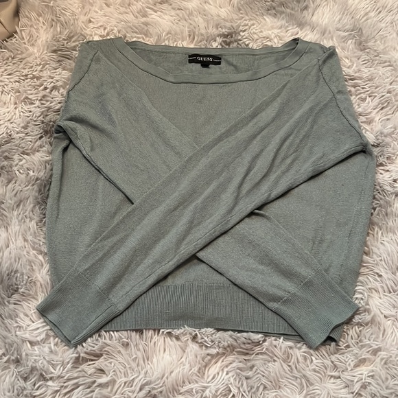 small teal green long sleeve guess shirt - Picture 2 of 2
